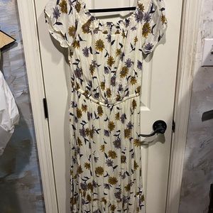 Flowered off the shoulder dress